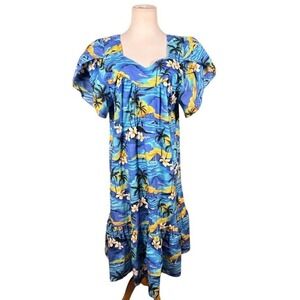 Winnie Fashion | Dresses | Winnie Fashion Hawaiian Dress Tropical Sunset  Midi Small | Poshmark